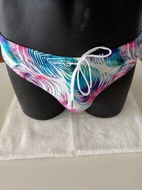 Pool Boy Light Palm Leaf Swim Brief by the brand PoolBoyShop